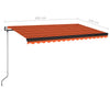 Automaattisesti sisäänkelattava markiisi 450x350cm oranssirusk.