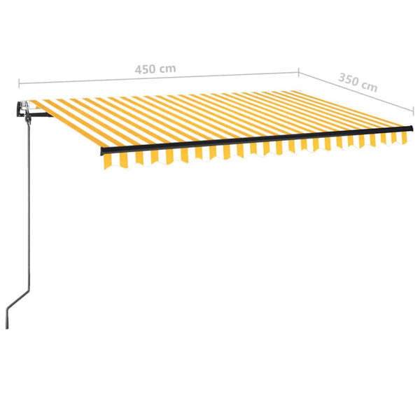 Sisäänkelattava markiisi LED/tuulisensori 450x350 cm keltavalk.