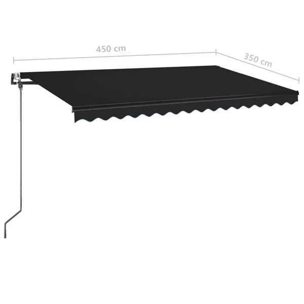 Sähkökäyttöinen markiisi LED-valolla ja anturilla 4,5 x 3,5 m