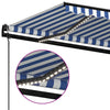 Sisäänkelattava markiisi LED/tuulisensori 600x350 cm sinivalk.