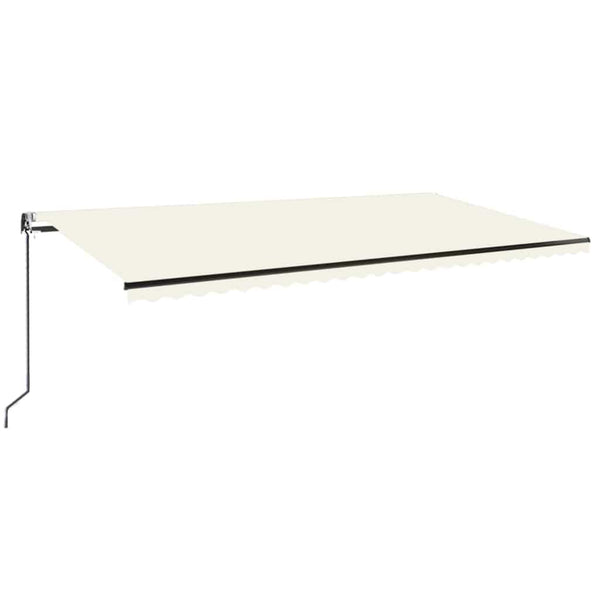 Sisäänkelattava markiisi LED ja tuulisensori 600x350 cm kerma