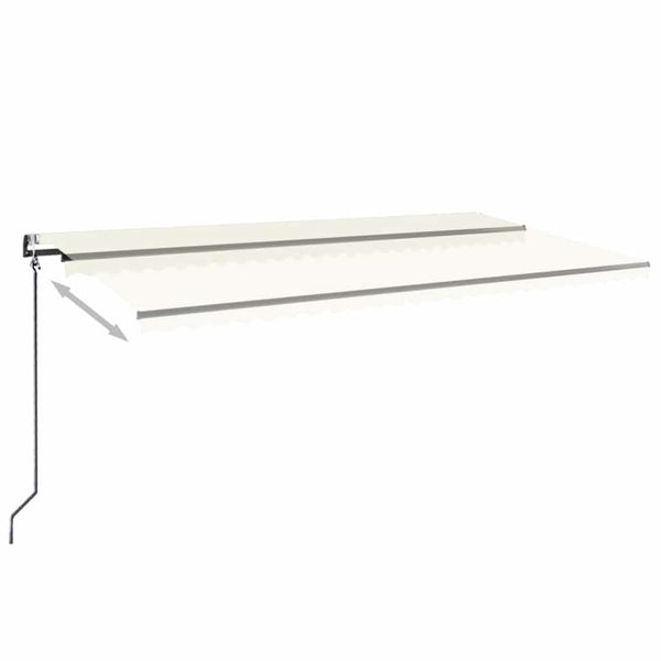 Sisäänkelattava markiisi LED ja tuulisensori 600x350 cm kerma
