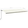 Sisäänkelattava markiisi LED ja tuulisensori 600x350 cm kerma