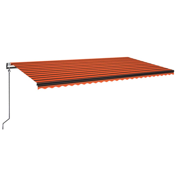 Sisäänkelattava markiisi LED/tuulisens. 600x350cm oranssi/rusk.