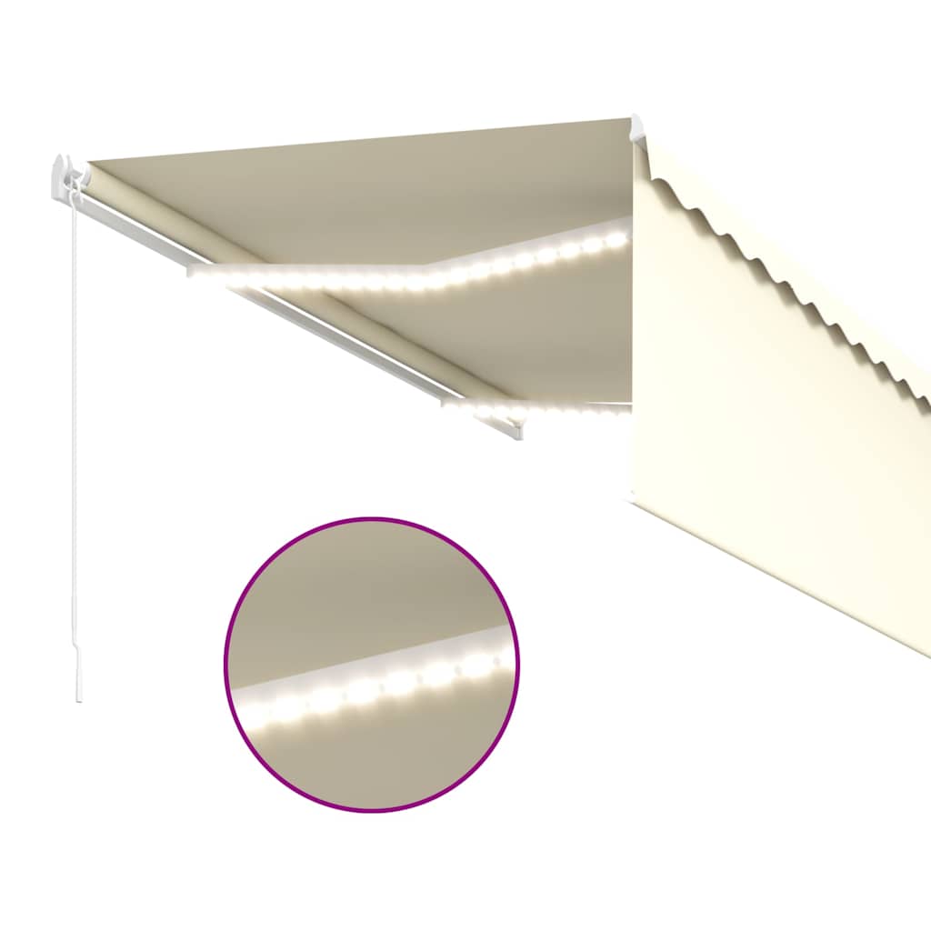 Käsikäyttöinen markiisi aurinkokenno-LED-valolla 3 x 2,5 m