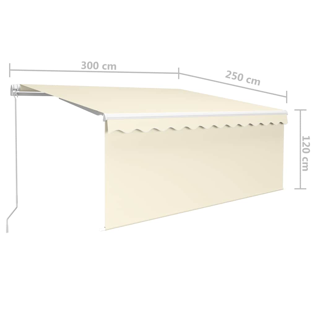 Käsikäyttöinen markiisi aurinkokenno-LED-valolla 3 x 2,5 m