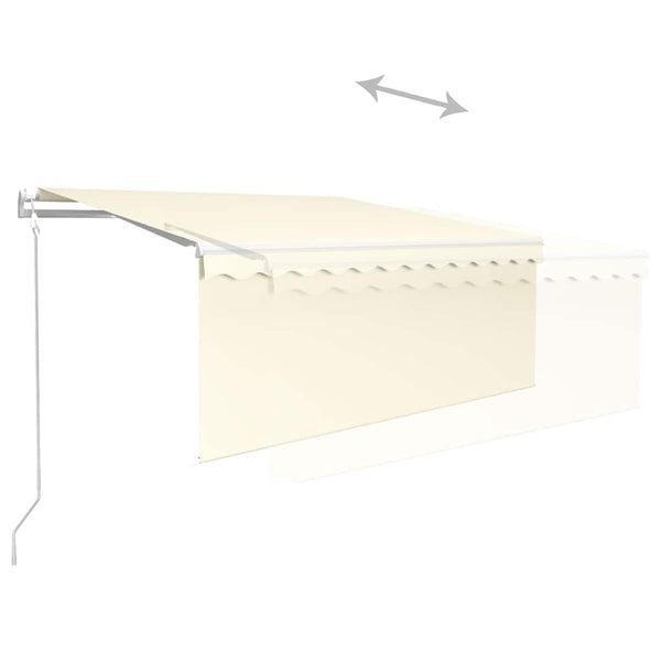 Sisäänkelattava markiisi verho/LED/tuulisensori 3x2,5 m kerma