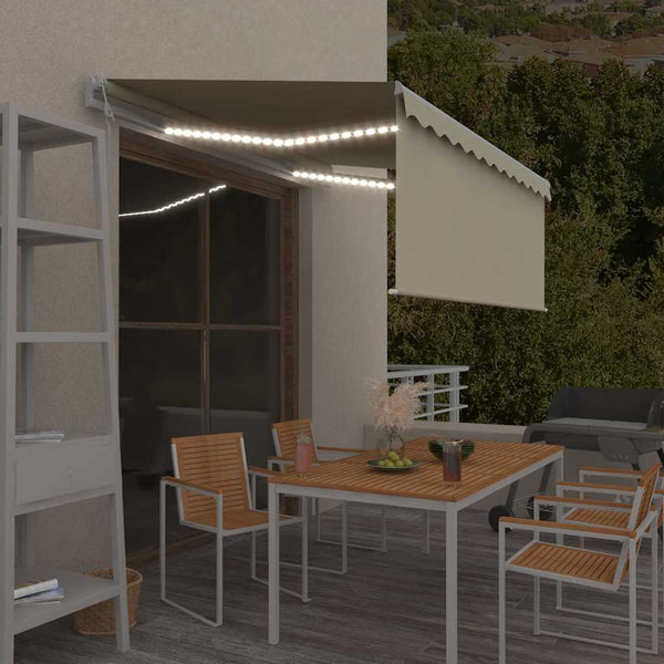Sisäänkelattava markiisi verho/LED/tuulisensori 3x2,5 m kerma