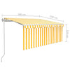 Sisäänkelattava markiisi verho/LED/tuulisens 3x2,5 m keltavalk.