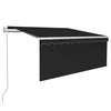 Sisäänkelattava markiisi verho/LED/tuulisens 3x2,5m antrasiitti