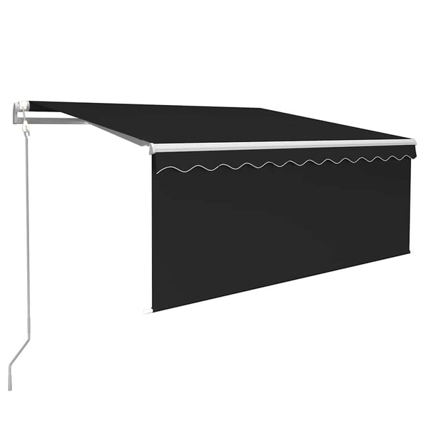 Sisäänkelattava markiisi verho/LED/tuulisens 3x2,5m antrasiitti