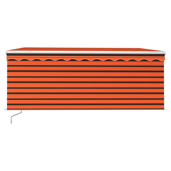 Käsin sisäänkelattava markiisi verhoilla 3,5x2,5m oranssiruskea