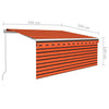 Käsin sisäänkelattava markiisi verho/LED 3,5x2,5m oranssiruskea