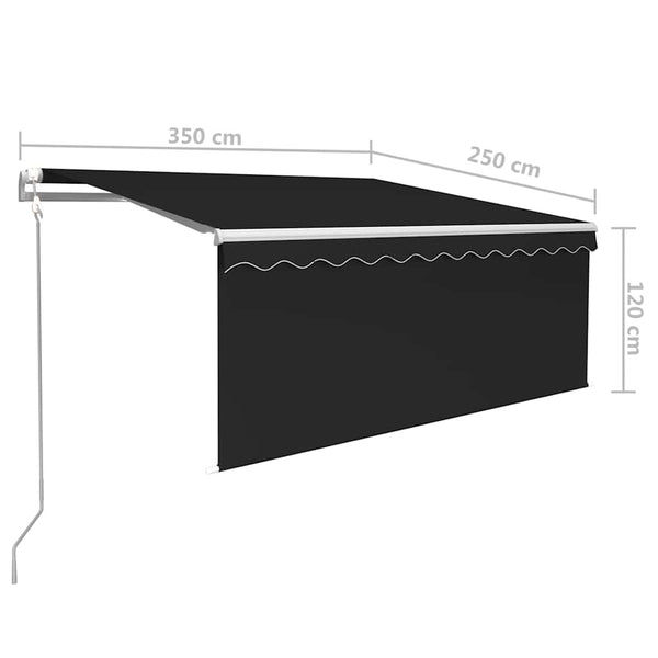 Automaattisesti kelattava markiisi verholla 3,5x2,5 m antras.