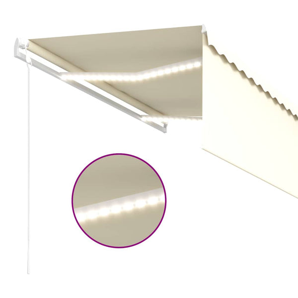 Automaattimarkiisi verho/LED/tuulisensori 3,5x2,5 m kerma