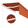 Automaattimarkiisi verho/LED/tuulisens. 3,5x2,5 m oranssiruskea