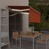 Automaattimarkiisi verho/LED/tuulisens. 3,5x2,5 m oranssiruskea