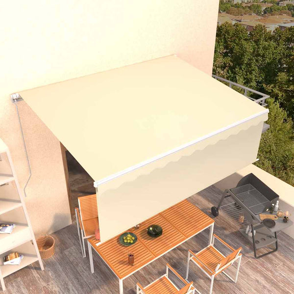 Käsin sisäänkelattava markiisi verhoilla 4x3 m kerma