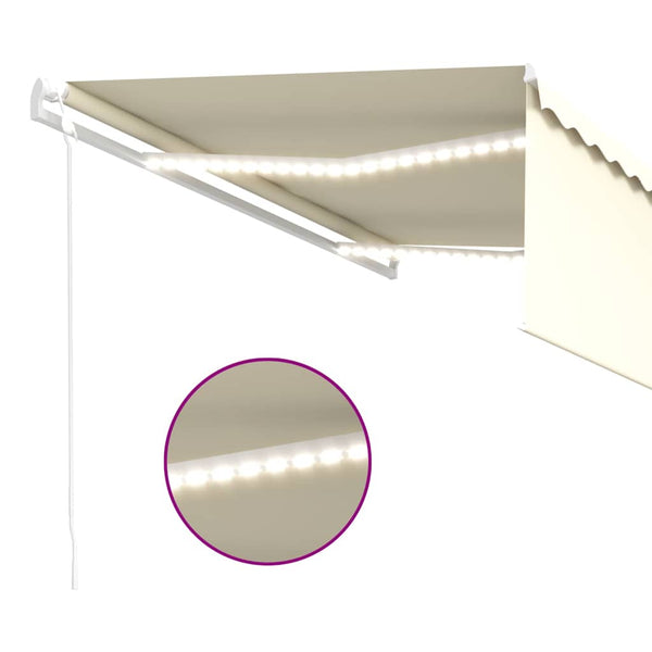 Sisäänkelattava markiisi verho/LED/tuulisensori 4x3 m kerma