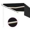 Sisäänkelattava markiisi verho/LED/tuulisens 4x3 m antrasiitti