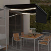 Sisäänkelattava markiisi verho/LED/tuulisens 4x3 m antrasiitti