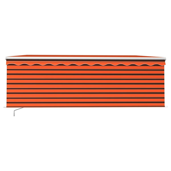 Manuaalisesti kelattava markiisi verhoilla 4,5x3m oranssiruskea