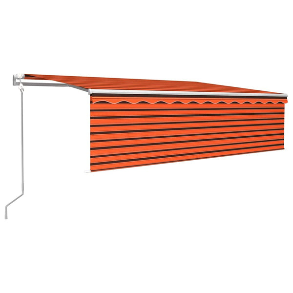 Automaattisesti kelattava markiisi verholla 5x3 m oranssiruskea