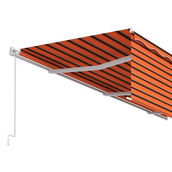 Käsin sisäänkelattava markiisi verhoilla 6x3 m oranssiruskea