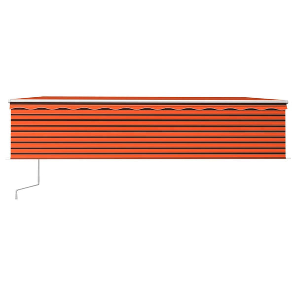 Automaattimarkiisi verhoilla 6x3 m oranssiruskea