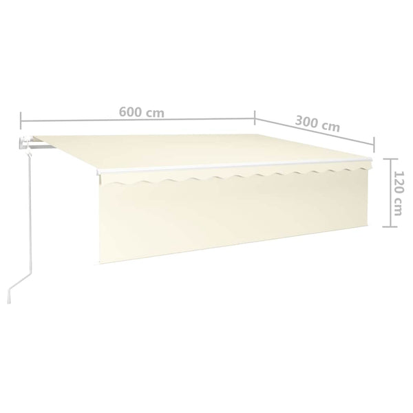 Automaattimarkiisi verho/LED/tuulisensori 6x3 m kerma
