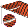 Manuaalisesti kelattava markiisi verho/LED 3x2,5m oranssiruskea