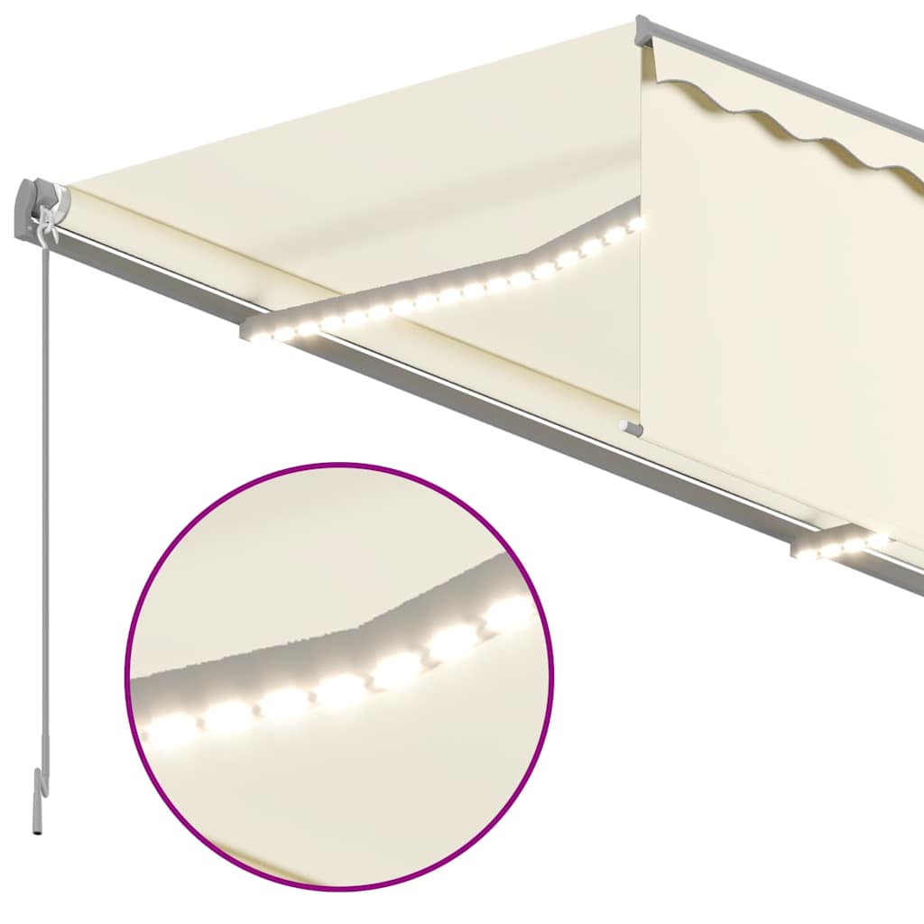 Käsikäyttöinen markiisi aurinkokenno-LED-valolla 3,5 x 2,5 m
