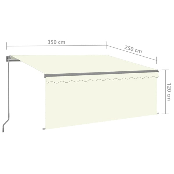 Käsin sisäänkelattava markiisi verhot/LED 3,5x2,5 m kerma