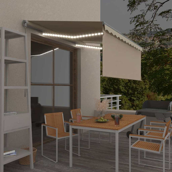 Käsin sisäänkelattava markiisi verhot/LED 3,5x2,5 m kerma