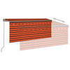Käsin sisäänkelattava markiisi verho/LED 3,5x2,5m oranssiruskea