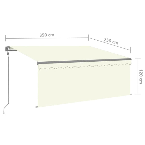 Automaattimarkiisi verho/LED/tuulisensori 3,5x2,5 m kerma