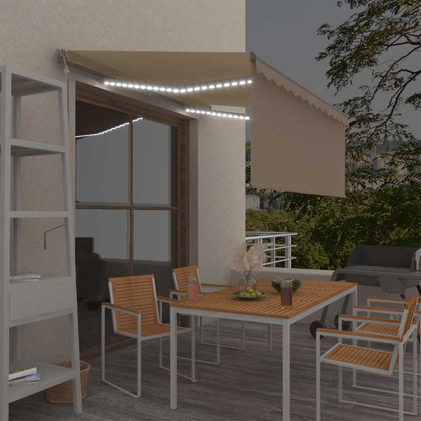 Automaattimarkiisi verho/LED/tuulisensori 3,5x2,5 m kerma