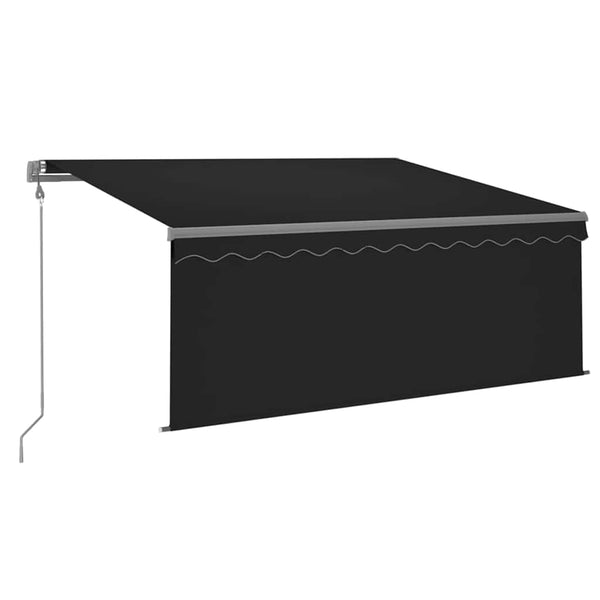 Automaattimarkiisi verho/LED/tuulisensori 3,5x2,5 m antrasiitti