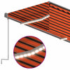 Automaattimarkiisi verho/LED/tuulisens. 3,5x2,5 m oranssiruskea