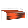 Automaattimarkiisi verho/LED/tuulisens. 4,5x3 cm oranssiruskea