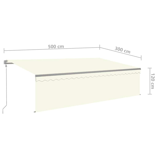 Automaattimarkiisi verho/LED/tuulisensori 5x3 m kerma