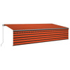 Automaattimarkiisi verhoilla 6x3 m oranssiruskea