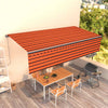 Automaattimarkiisi verhoilla 6x3 m oranssiruskea