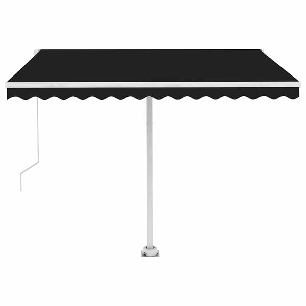Manuaalisesti kelattava markiisi LEDillä 300x250 cm antrasiitti