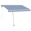 Sisäänkelattava markiisi LED/tuulisensori 300x250 cm sinivalk.