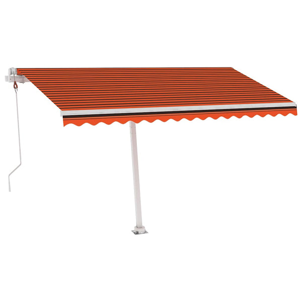 Sisäänkelattava markiisi LED/tuulisens. 400x300cm oranssiruskea