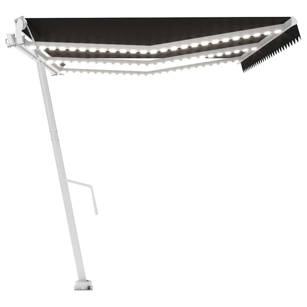Sisäänkelattava markiisi LED/tuulisensori 600x300cm antrasiitti