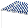 Vapaasti seisova sisäänkelattava markiisi 400x350 cm sin./valk.