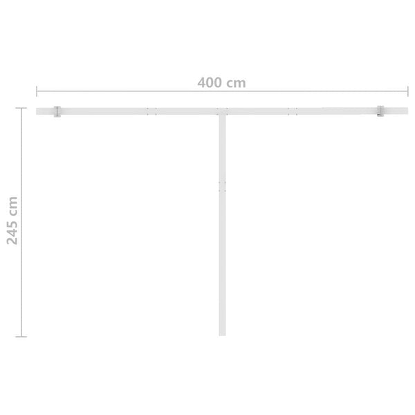 Käsin sisäänkelattava markiisi LEDillä 400x350 cm antrasiitti