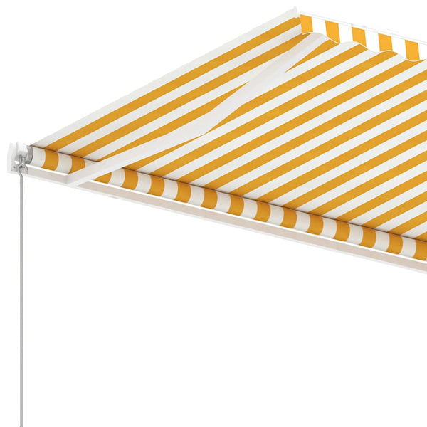 Vapaasti seisova sisäänkelattava markiisi 450x350 cm kel./valk.